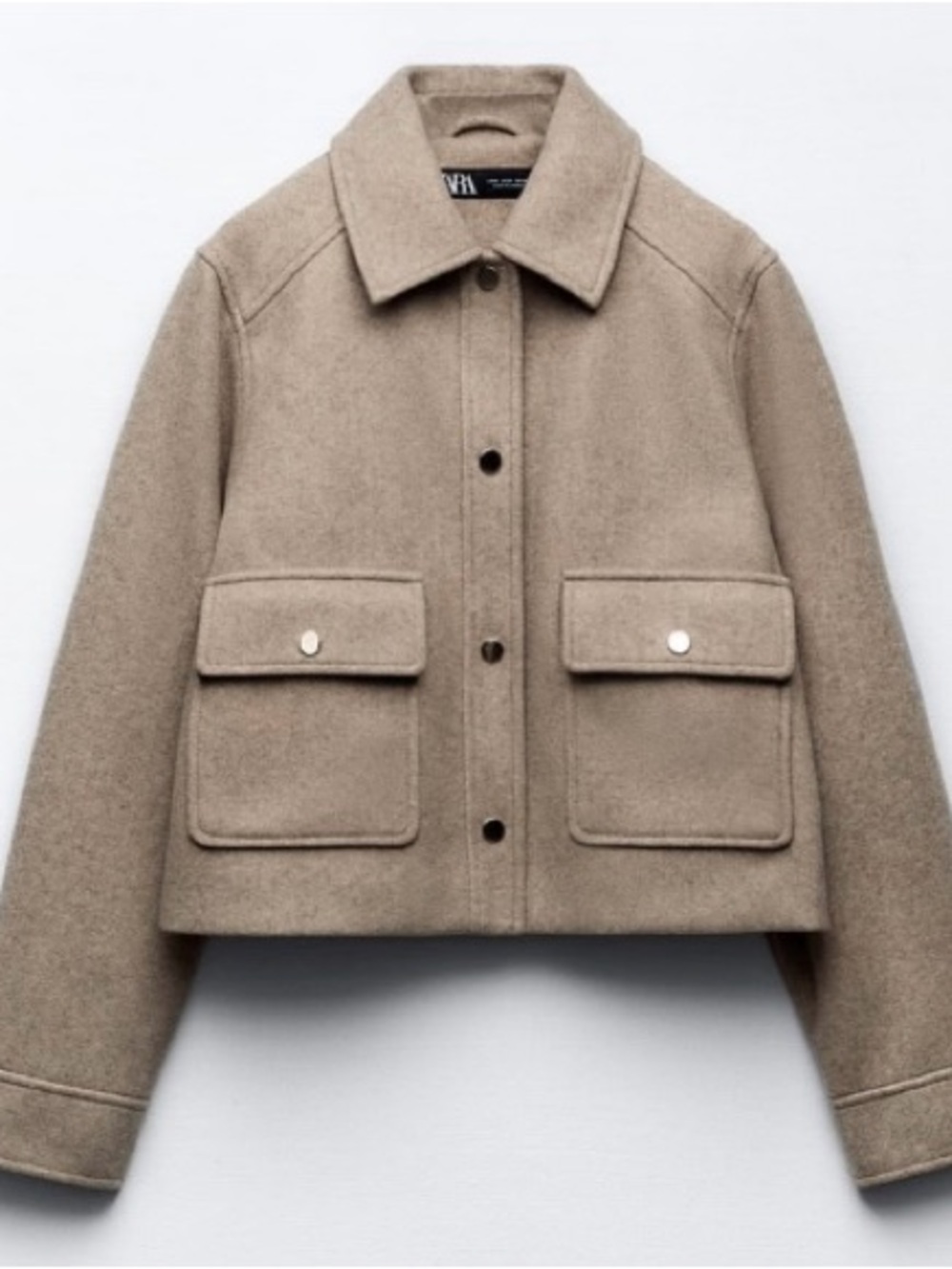 Zara- Utility Wool Jacket in Taupe